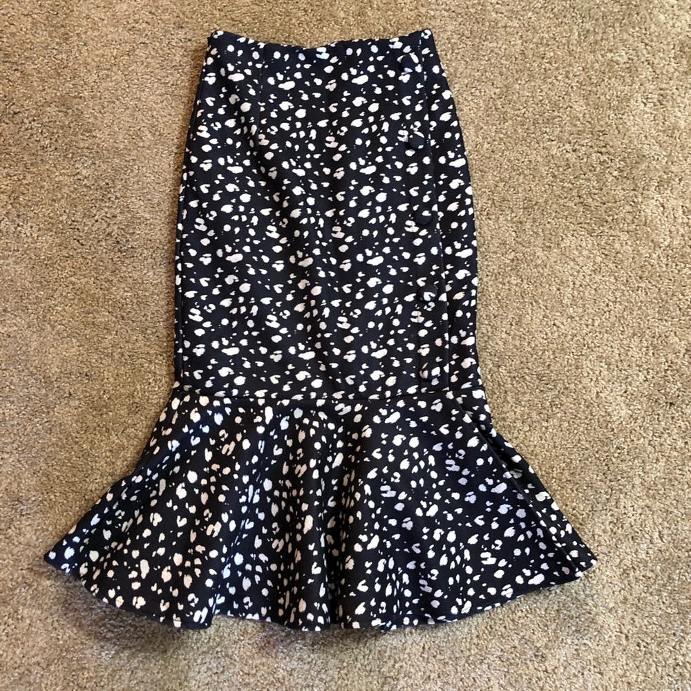 Animal printed flare high waisted midi skirt